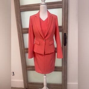 WHBM Sz 4 Coral Dress & Blazer Suit